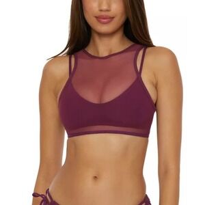 Becca Women's Muse Mesh-Overlay Multi-Way Bralette Bikini Top